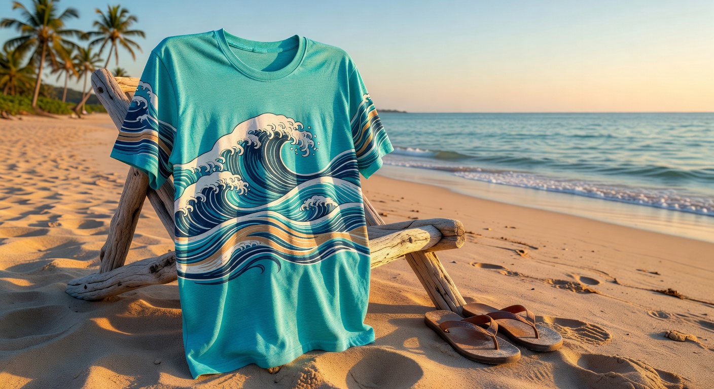 ターコイズウェーブTシャツ