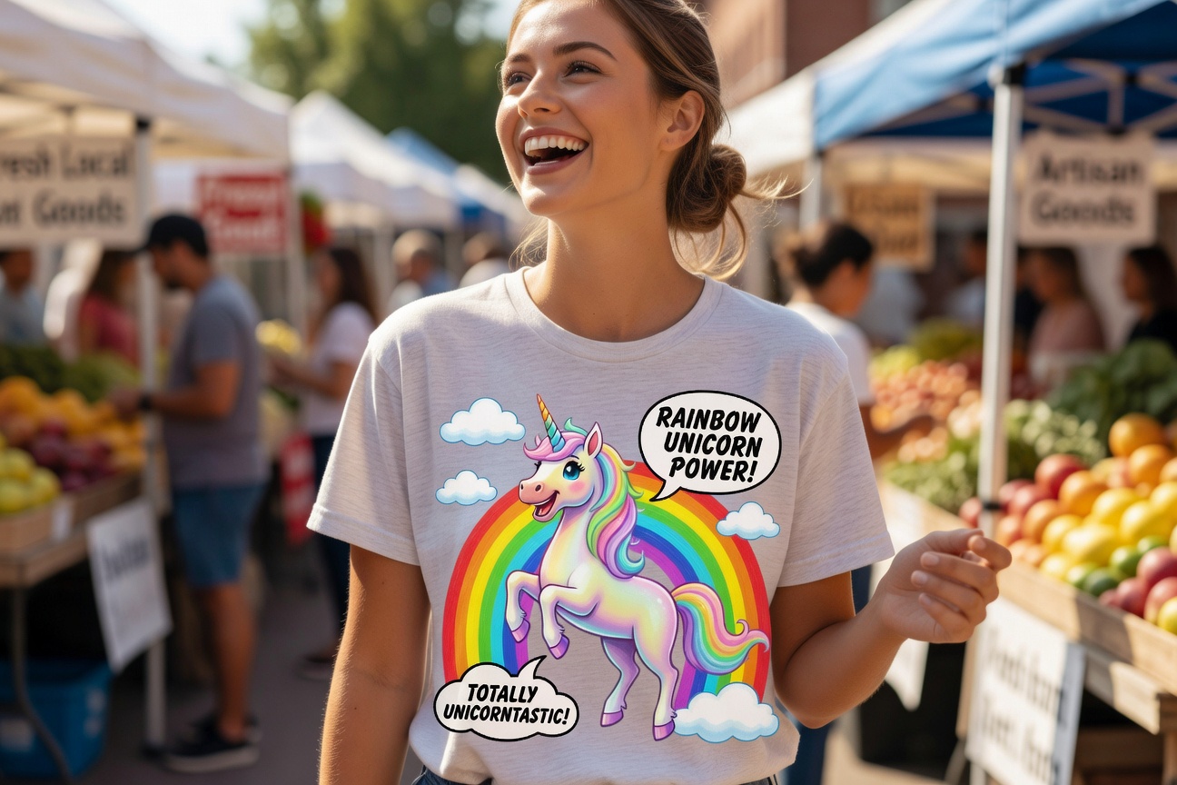 ユニコーンレインボーTシャツ